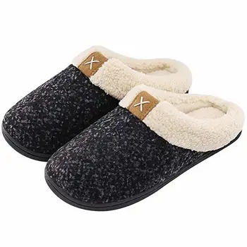 ASIFN Men Winter Slippers Home Warm Flip Flops Male Plush Shoes Indoor Man Fur Basic Non-Slip Slipper Sepatu Pria Plus Size 2