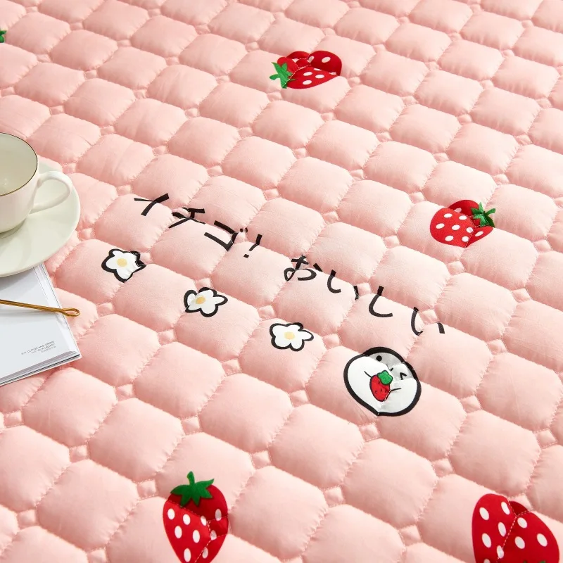 Flower Pattern Mattress Cover Polyester Dustproof Bed Cover Anti-slip Mattress Protector Elastic Fitted Sheet Cover Home Decor