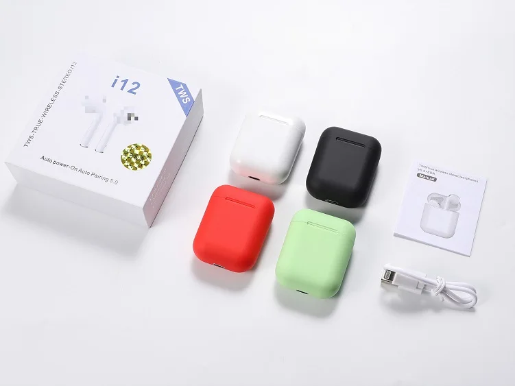 TWS i12 настоящие Bluetooth наушники, беспроводные наушники с зарядным устройством для Android iPhone Xiaomi huawei Phone