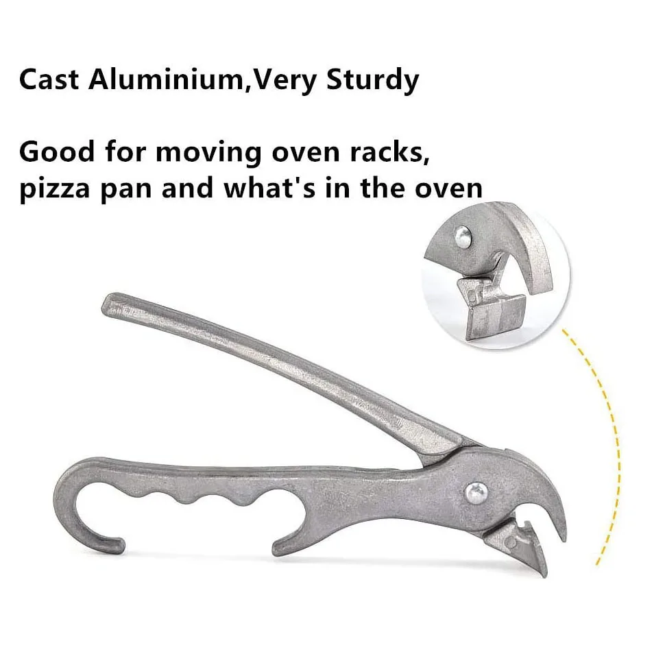 SHANGPEIXUAN Pizza Pan Gripper for Deep Pizza Pans Heavy Duty Cast Aluminum  Pan Tongs for Pulling Hot Oven Pizza Pan Dish Tray