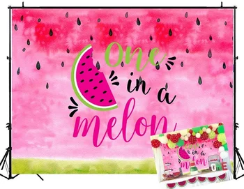 

Watermelon Backdrop One in a Melon Birthday Party Banner DecorationSummer Fruit Photography Background Baby Shower Photo Booth