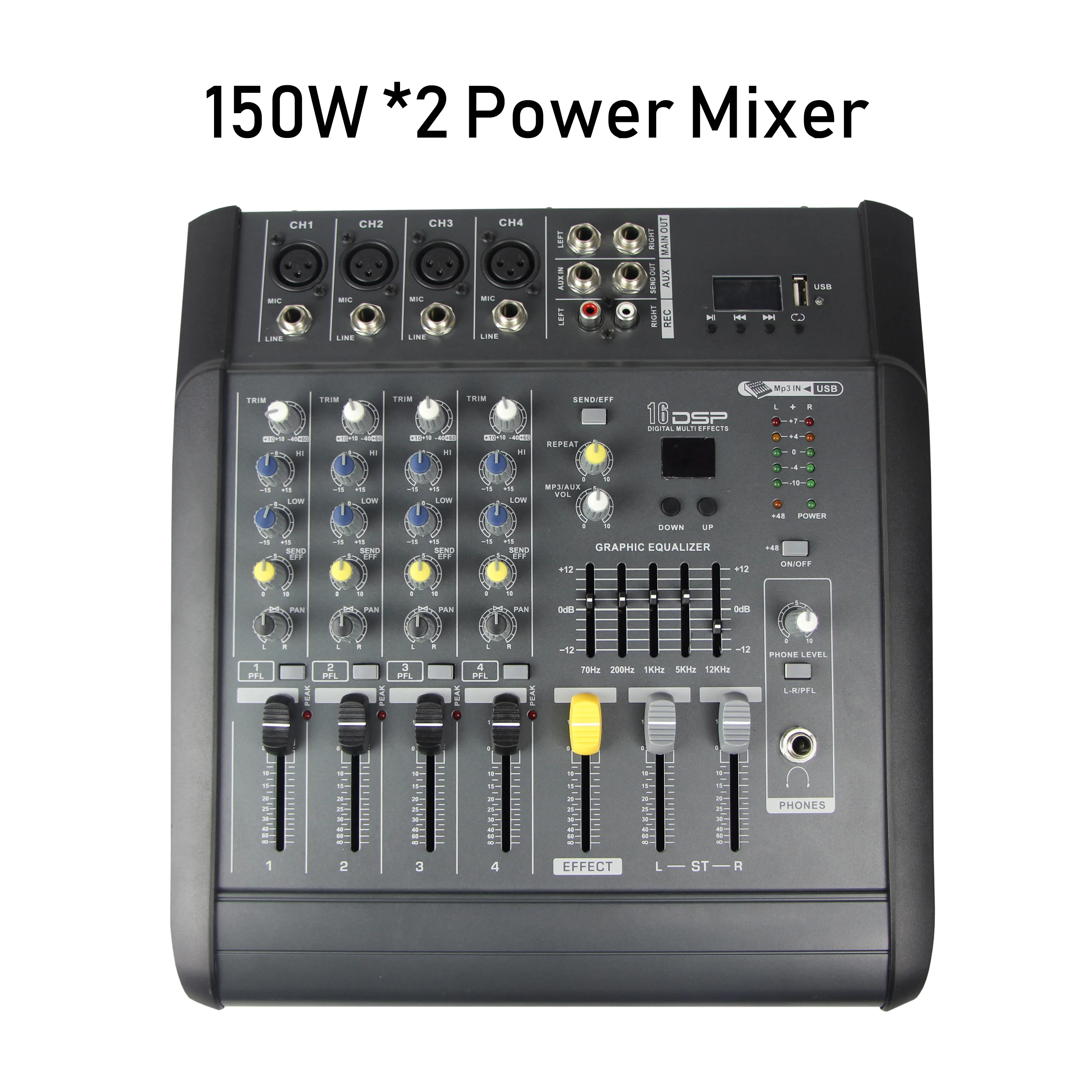 Leicozic MX402 USB миксер мощность 150 Вт x2 4 Ом Bluetooth 4-канальная микшерная консоль + 48 В