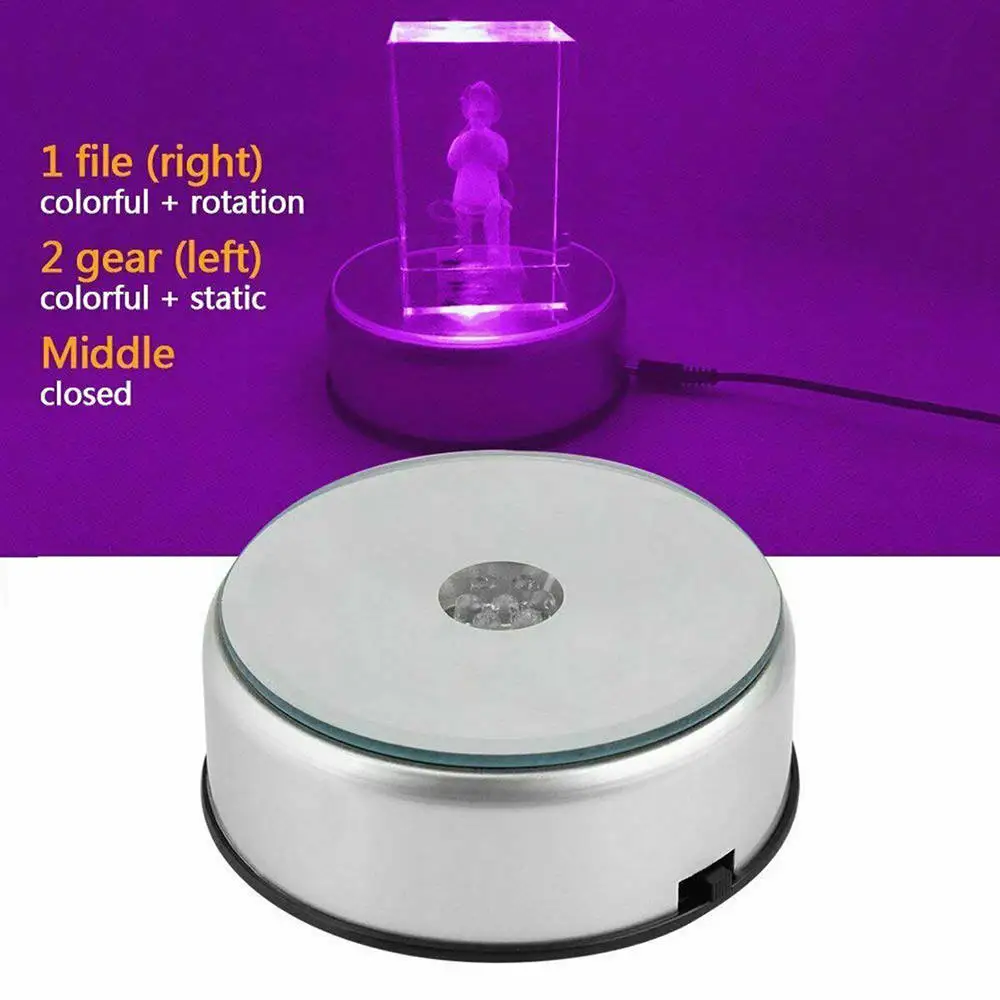 

Colorful LED Round Luminous Base Light Round Stand Holder for Cocktail Crystal Glass Transparent Objects Display