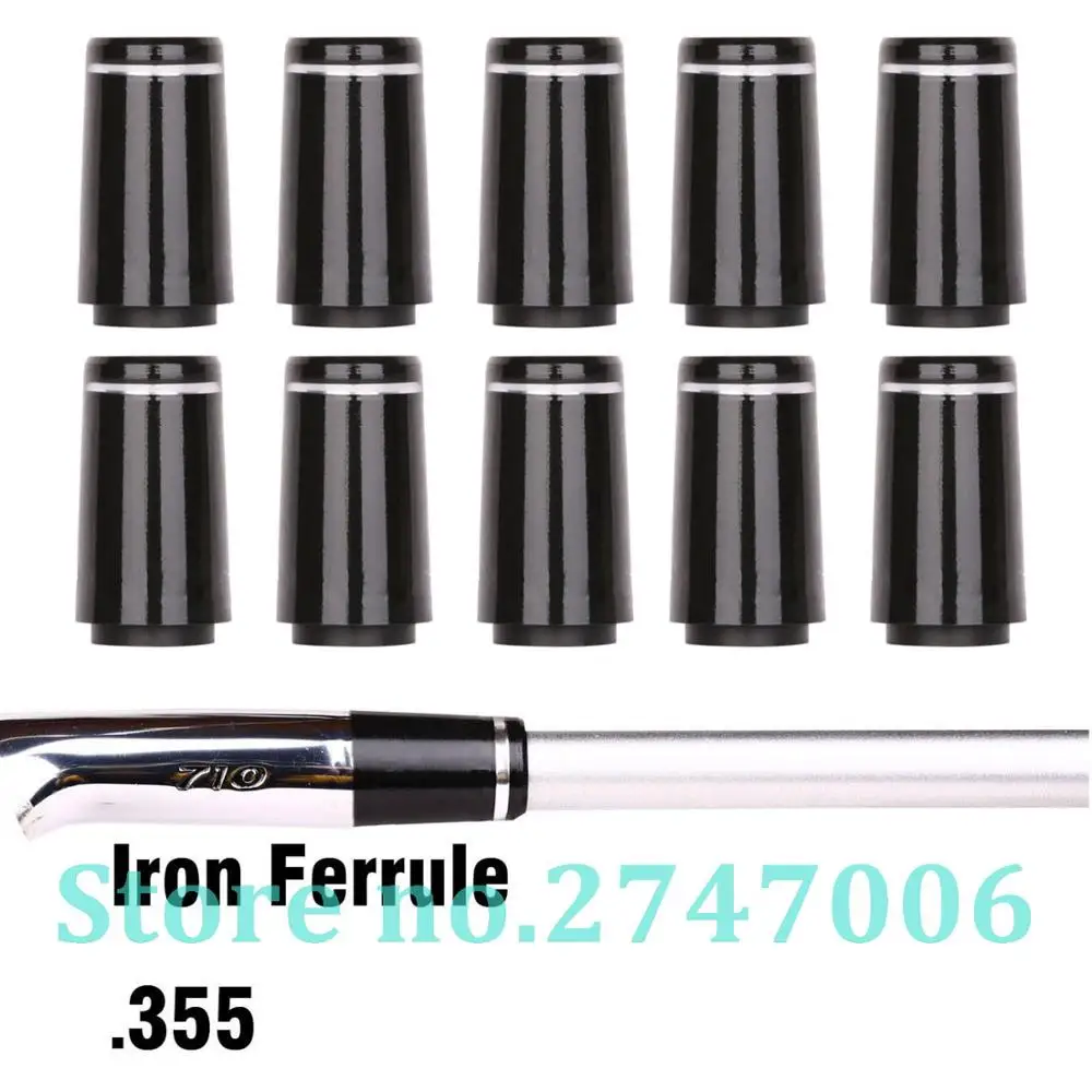 Tip Size .355 Custom Black Color with One Silver Trim Ring Golf Ferrules For Taper Tip Iron