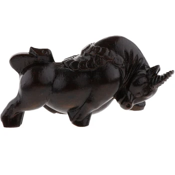 

Hand Carved Wood Bulls Delicate Ox Scuplture Collectable Crafts for home Tabletop Ornament Office Shop Display