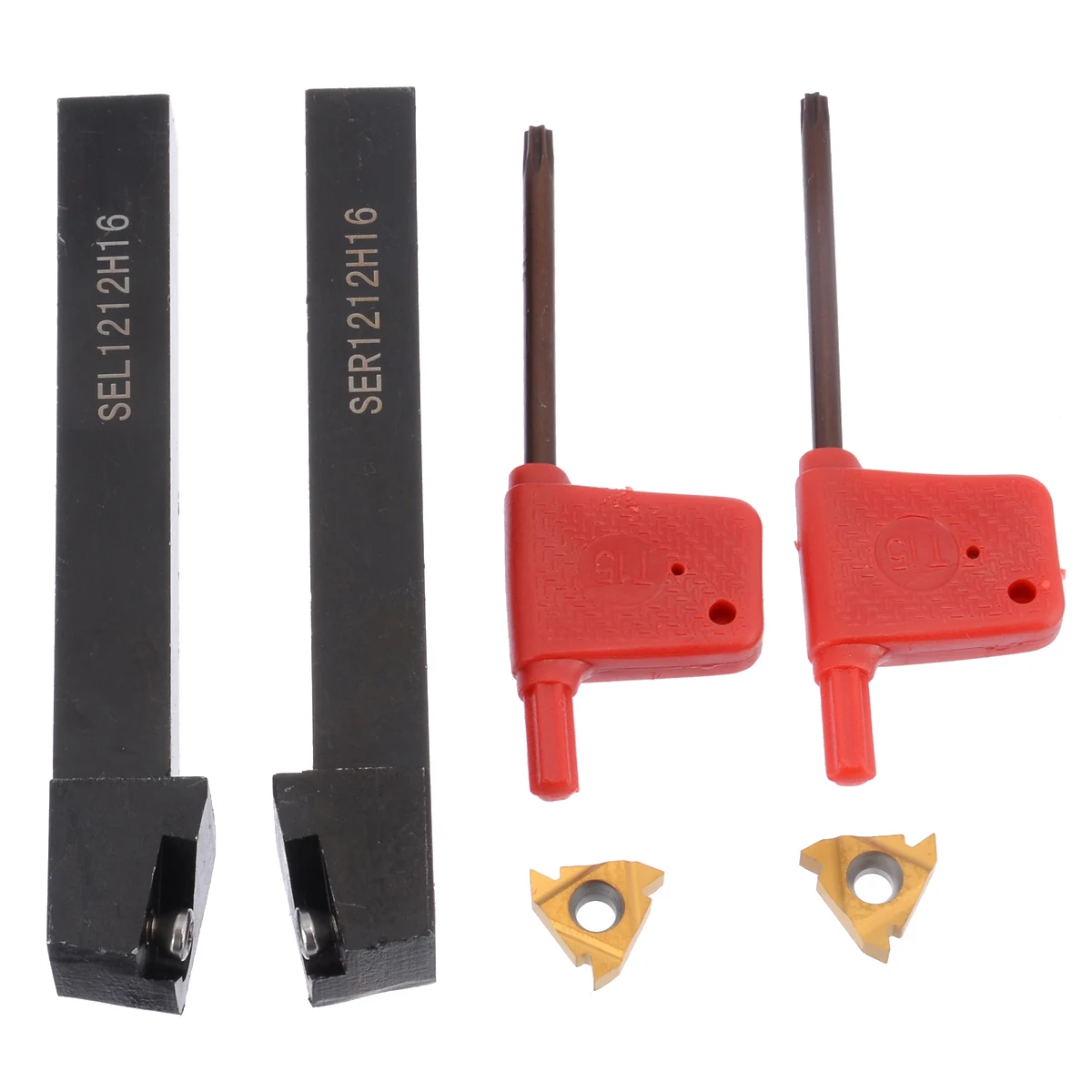 

New Arrival SEL1212H16 + SER1212H16 Lathe Turning Tool Holder with 2pcs 16ER/IR AG60 Inserts