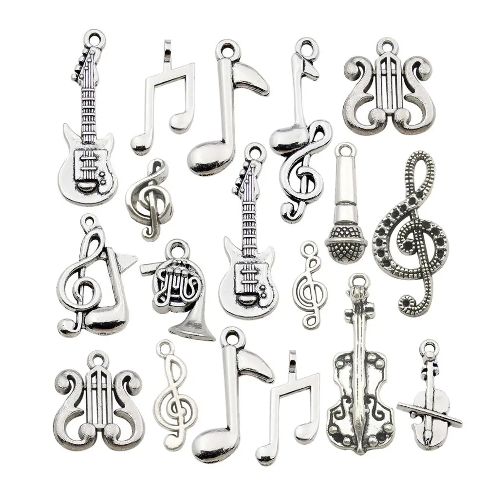 

70pcs Craft Supplies Silver Music Notes Charms Pendants for Crafting, Jewelry Making Accessory for DIY Necklace Bracelet