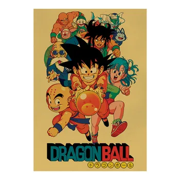 

Dragon Ball Retro Posters Wall Art Nostalgic Old Bar Cafe Vintage Wall Sticker 51.5x36cm Decorative Painting