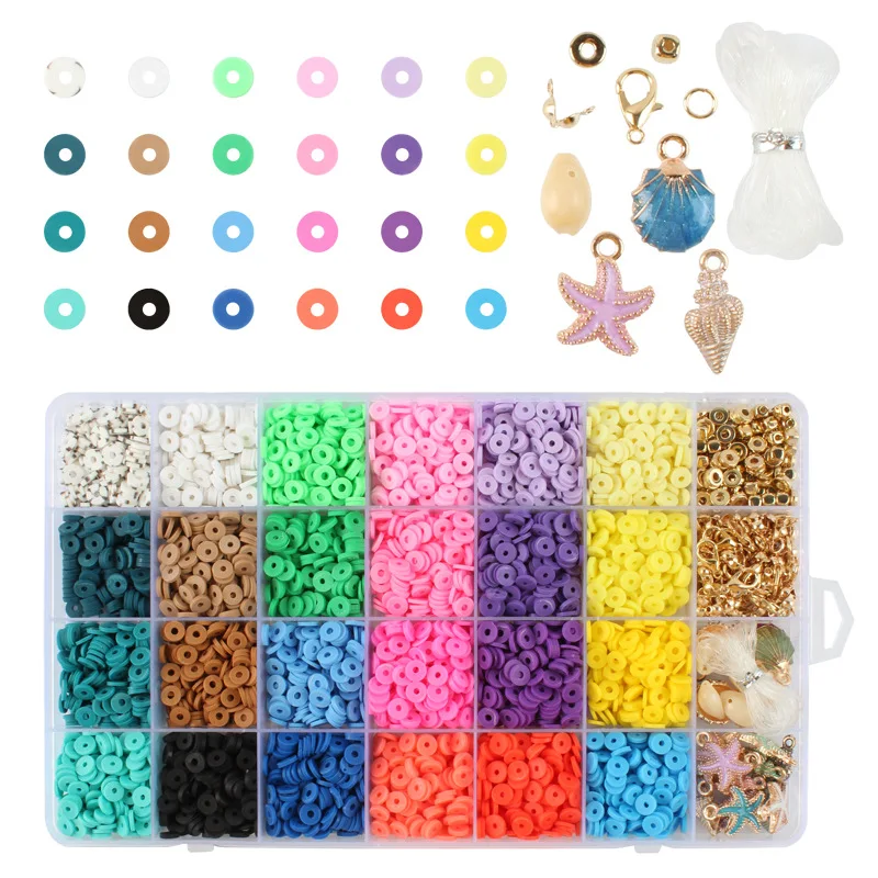 

Soft cross-border 28 case 6 mm beads wafer box color wafer Bohemian diy accessories can be customized