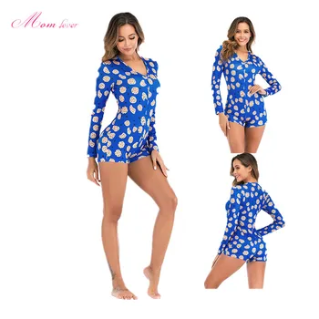 

Sexy Onesie Pajamas jumpsuit Sleepwear Short Romper Bodycon Adult Women Cookie Print