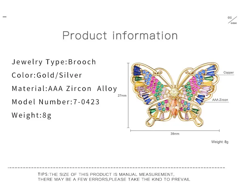 Красочные белые циркониевые бабочки броши для женщин золото серебро Медь Брошь булавки ювелирные изделия для одежды аксессуары mujer
