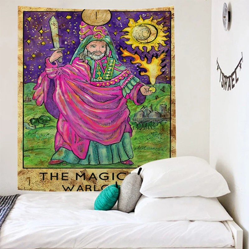 hippie decor tapiz tarot tapestry mandala wall hanging carpet drap mural trippy tapestry