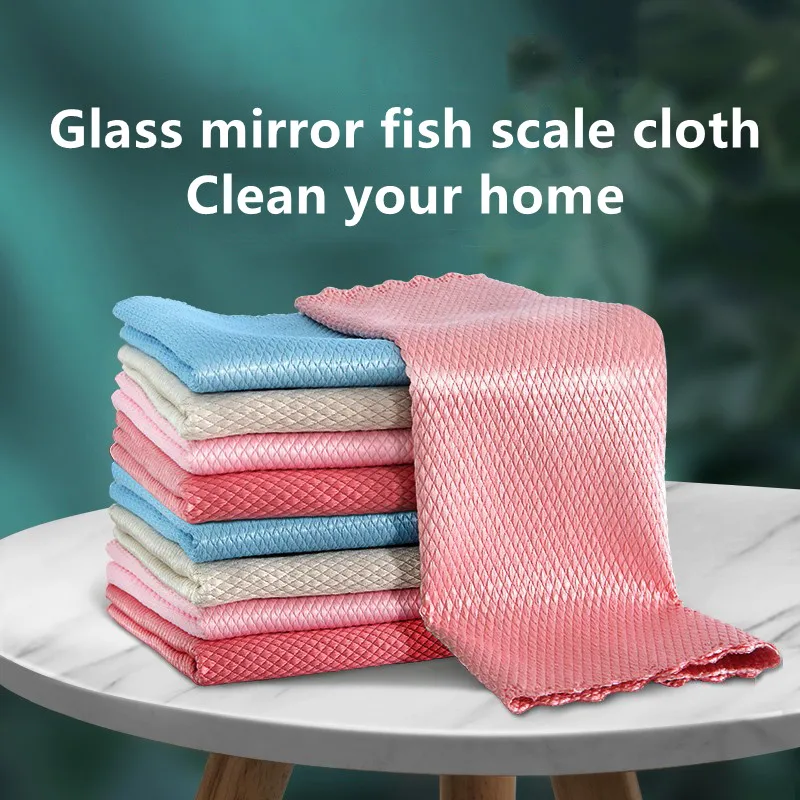 5/10Pcs Fish Scales Cleaning Cloth Kitchen Towel Household Items