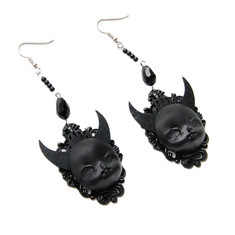 

Gothic Wind Earrings Devil Death Devil Witch Pendant Earrings Halloween Costume Jewelry