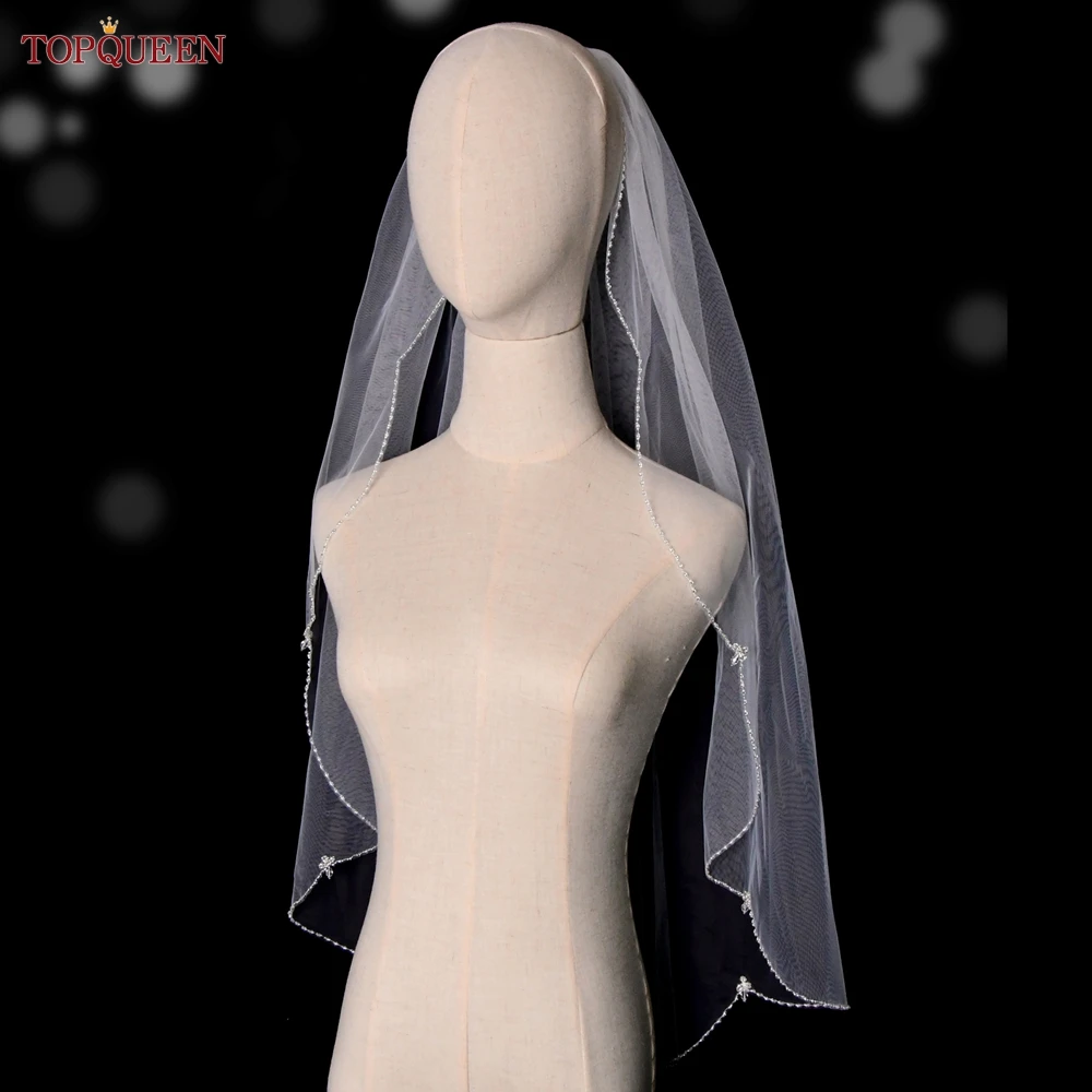 Topqueen v118 elegância véu de casamento com