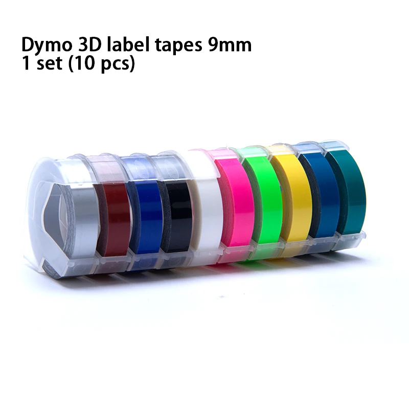 UniPlus 9 мм Dymo 3D принтер для тиснения этикеток Motex E-101 производитель этикеток DIY письмо пишущая машинка многоцветный ручной принтер лента - Цвет: Label Tapes 2