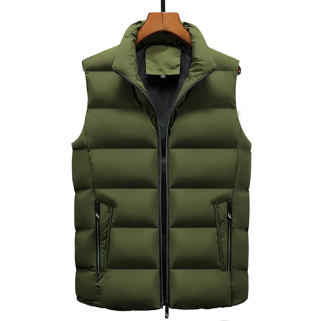KLV Brand Mens Jacket Sleeveless Vest Winter Fashion Casual Coats Male Cotton-Padded Men's Vest Men Thicken Waistcoat 6XL 9107