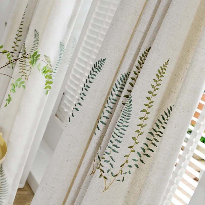 

Modern Minimalist Living Room Curtains Korean Embroidery Bedroom Study Curtains Balcony Curtains