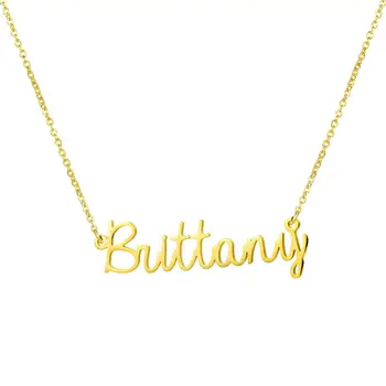 

Gold Color Personalized Letter Necklace Long Chains Couple Necklaces Custom Name Jewelry