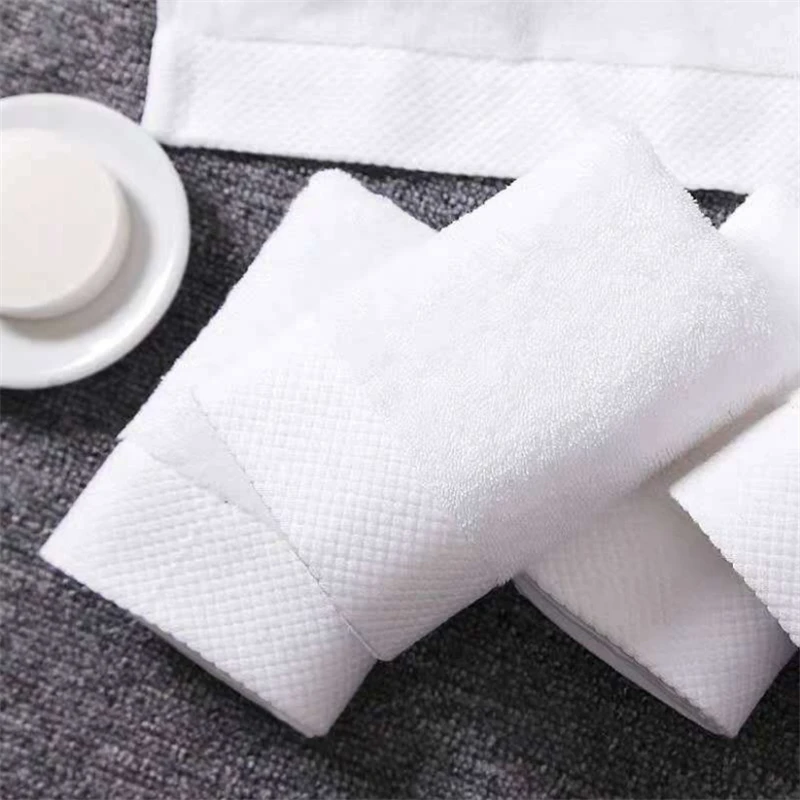 Description Picture 4 of itemNew 40X80CM White Pure Cotton Towel Adult Washing Face Bath Hotel Pure Cotton Men And Women SPA Soft Absorbent Lint-Free Towels