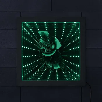 

Pug Dog Breed LED Infinity Mirror Wood Frame Puppy Dog Vortex Tunnel Interstellar Mirror Stunning Optical Tunnel Light Home Deco