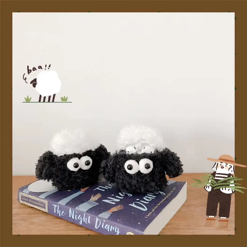 Милый мультфильм Плюшевый Shaun The Sheep Airpods брелок для Airpods противоударный беспроводной Bluetooth наушники защитный Брелок «Обложка»