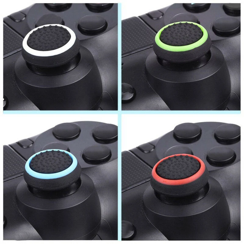 10Pcs Double Rocker Enhanced Rialzato In Gomma Siliconica Analog Stick Thumb Grips Joystick Cover Caps Per Playstation 4 X Box One