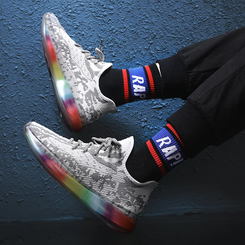 Мужские кроссовки Flyknit; удобные дышащие мужские спортивные кроссовки; Повседневная модная обувь для трекинга; Прямая поставка; AODLEE