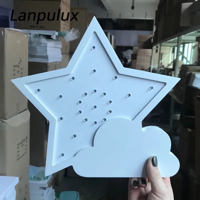 Lanpulux 3D деревянная звезда луна лампа милые Мультяшные светильники детские