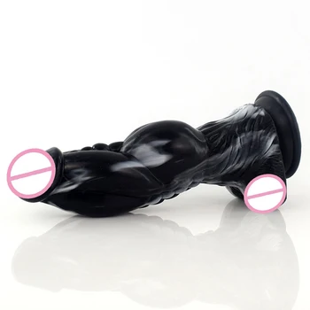 YOCY Huge Silicone Knot Dildo Animal Realistic Wolf Fake Penis For Vaginal G-Spot Stimualtion Anal Butt Plug Adult Erotic Toy 3