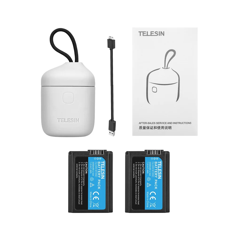TELESIN Allin Box водонепроницаемый NPFW50 зарядное устройство с аккумуляторами Двухканальное зарядное устройство Поддержка чтения sd-карты для sony Alpha