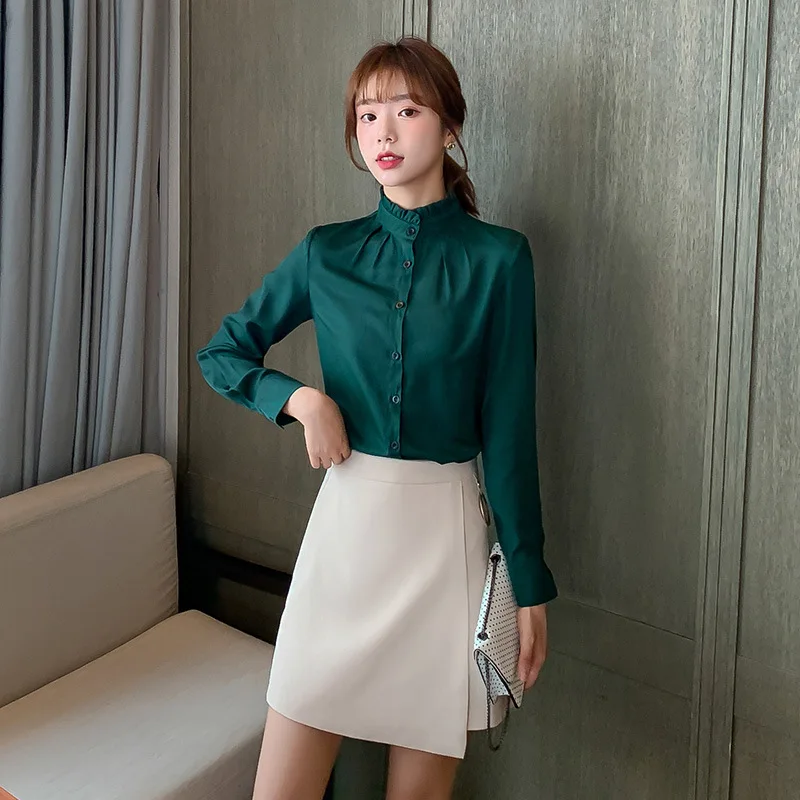 

Solid color, large size, slimming undershirt, long sleeves, fashion, casual, Slim Lady's shirt