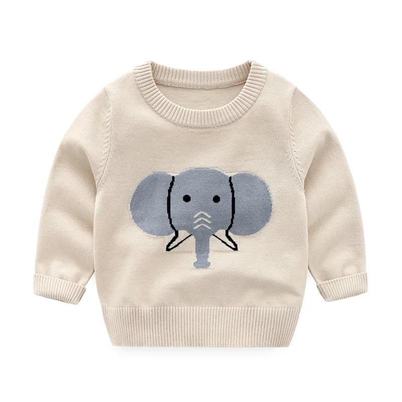 

2018 New Style Spring Clothing CHILDREN'S Sweater Spring And Autumn Big Boy Tops Thin Cartoon Cotton Knitwear Fashion