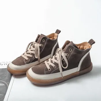 

Autumn Winter Comfortable Women's Running Shoes New Fashion Warm Frosted Leather Lightweight Women's Sports Shoes E15-03