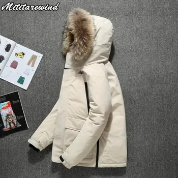 

-30 Degree Winter Down Jacket Men Outdoor Fashion Hooded Collar With Big Fur Windbreaker Keep Warm Down Coat Male Thicken Coat