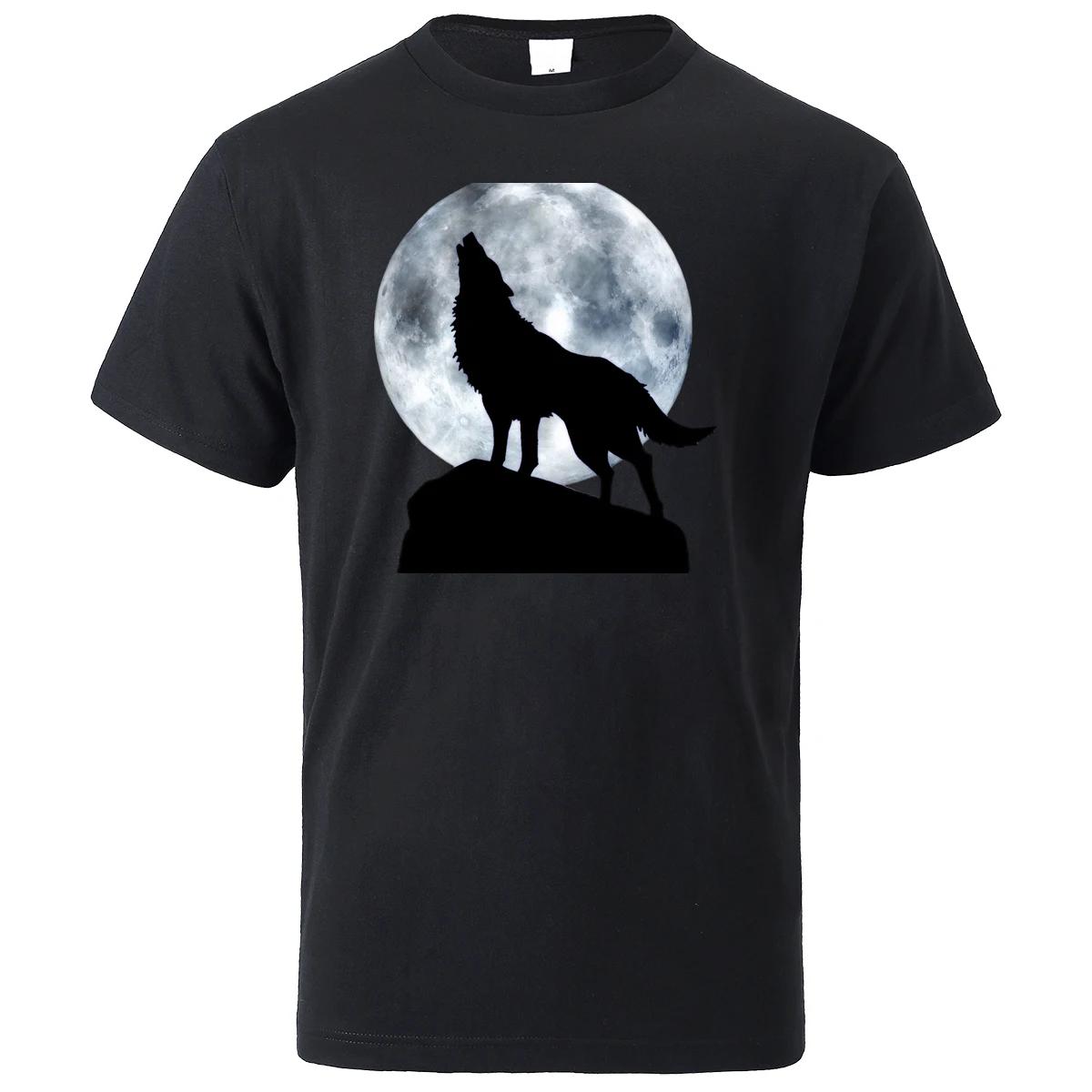 Moon Wolf мужские футболки винтажные толстовки с принтом Лето хип-хоп повседневные мужские топы хлопковая Футболка забавная футболка высокого качества