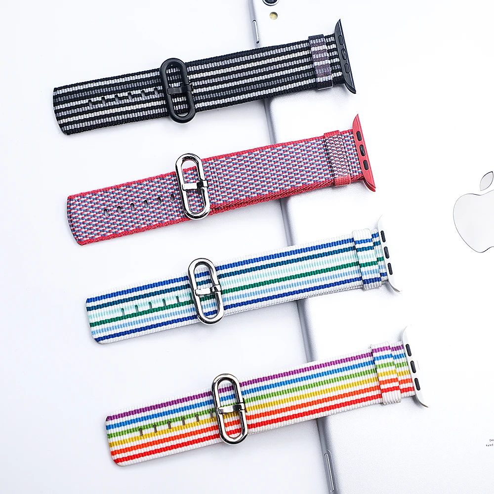 Нейлоновый ремешок для Apple Watch 38 мм 42 мм iWatch 5 44 мм 40 мм спортивный тканевый браслет с пряжкой ремешок для Apple watch 5 4 32