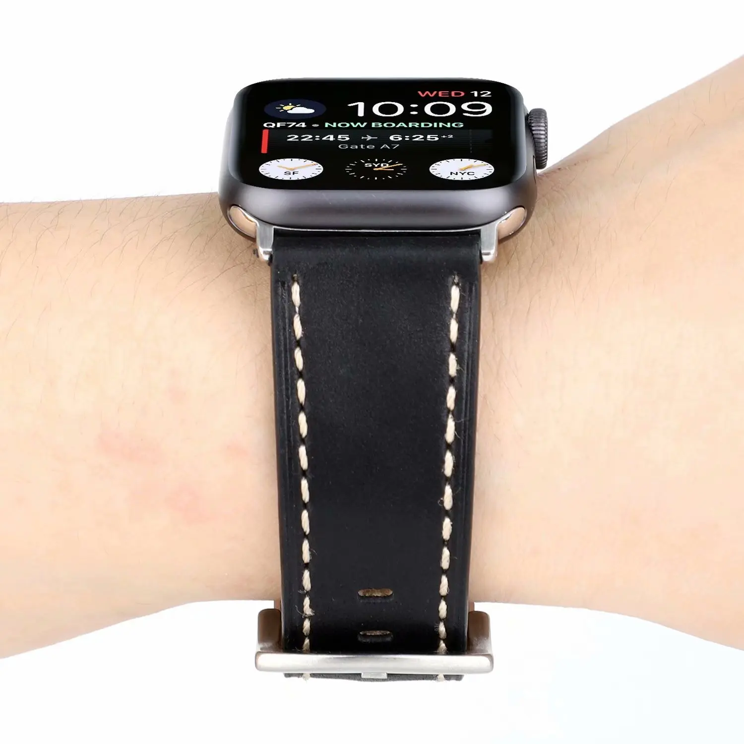 Ремешок для apple watch ремешок из натуральной Кожаный ремешок 38 мм 40 мм 42 44 мм браслет для наручных часов iwatch серии 5/4/3/2/1 браслет аксессуары