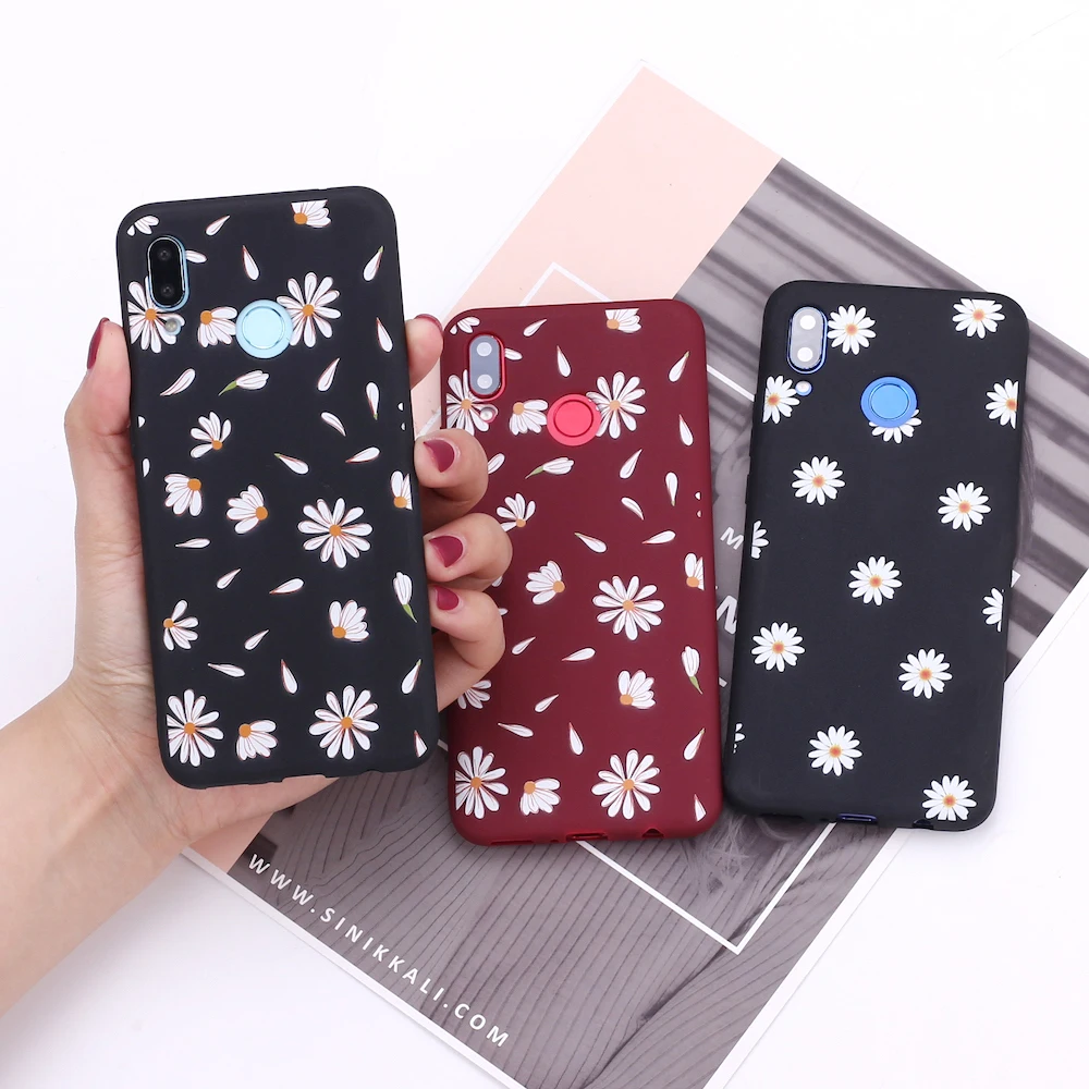 Милый силиконовый чехол для телефона Samsung S8 S9 S10 S10e S20 Plus Note 8 9 10 A7 A8 Daisy Sunflower Plant