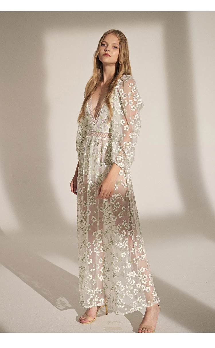 EASYSMALL For love lemons женское платье с вышитым цветком и сеткой, вечерние платья высокого класса, уличная одежда с высокой талией, платья без рукавов