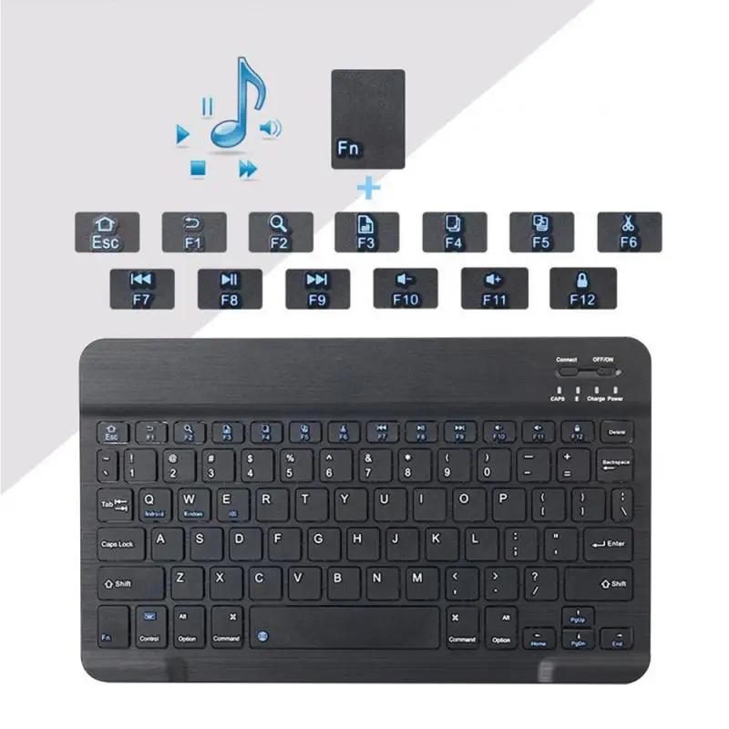 Новая 4 типа клавиатура Беспроводная Bluetooth перезаряжаемая для Android IOS Windows