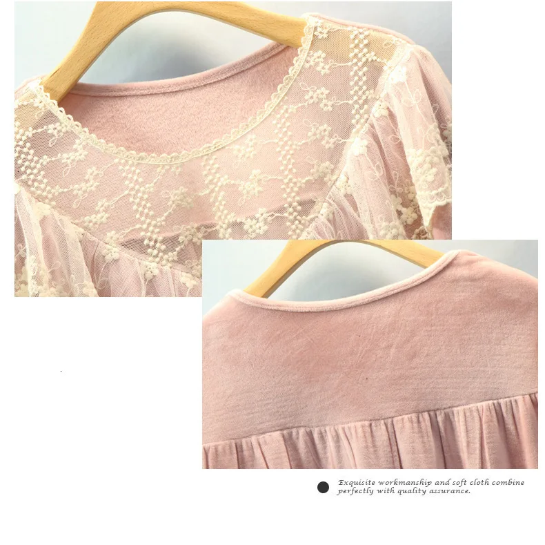 SP&CITY High Quanlity Patchwork Lace Pajamas Female Winter Ruffles Cuff Women's Warm Pajamas Home Clothing Sleepwear Lingerie