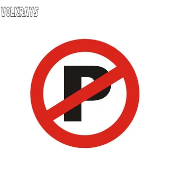 

Volkrays Funny Car Sticker Warning NO Parking Accessories Reflective Waterproof Cover Scratches Sunscreen PVC Decal,11cm*11cm