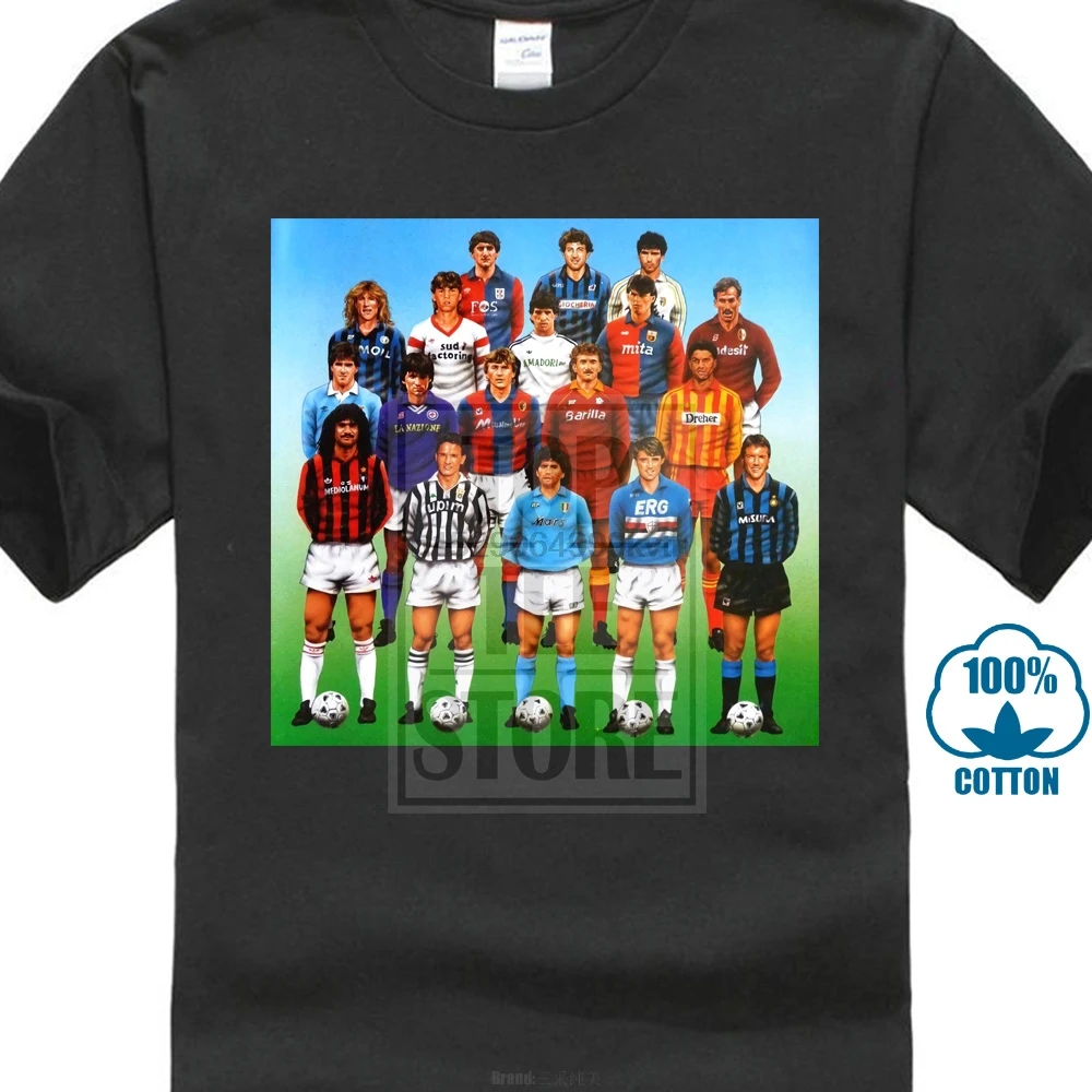 

T Shirt Maglia Serie A Anni 80 Maradona Gullit Baggio Calcio Vintage Footballer Cool Casual Pride T Shirt Men Unisex Fashion