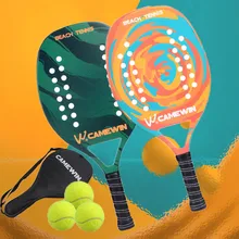 Professional Carbon Beach Tennis Paddle Racket Soft EVA Face Pickleball Raqueta with Bag for Adult Tennis Racquet Equipment