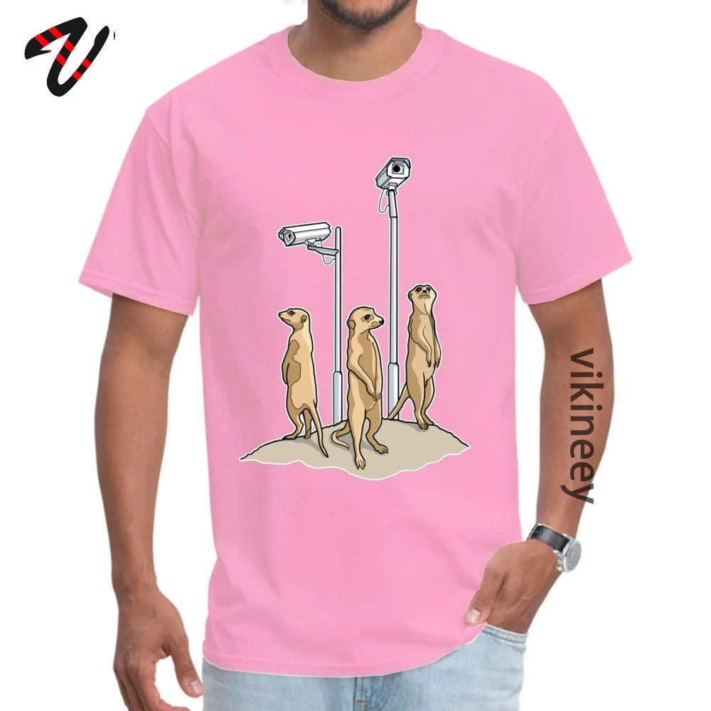 Meerkat CCTV Classic Simple Style Tees O Neck Summer Autumn Pure Cotton Short Sleeve T Shirts for Men Classic T Shirts Meerkat CCTV 8075 pink