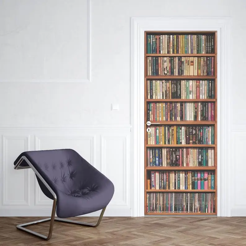 Лидер продаж настенная книжная полка книжный шкаф дверная наклейка