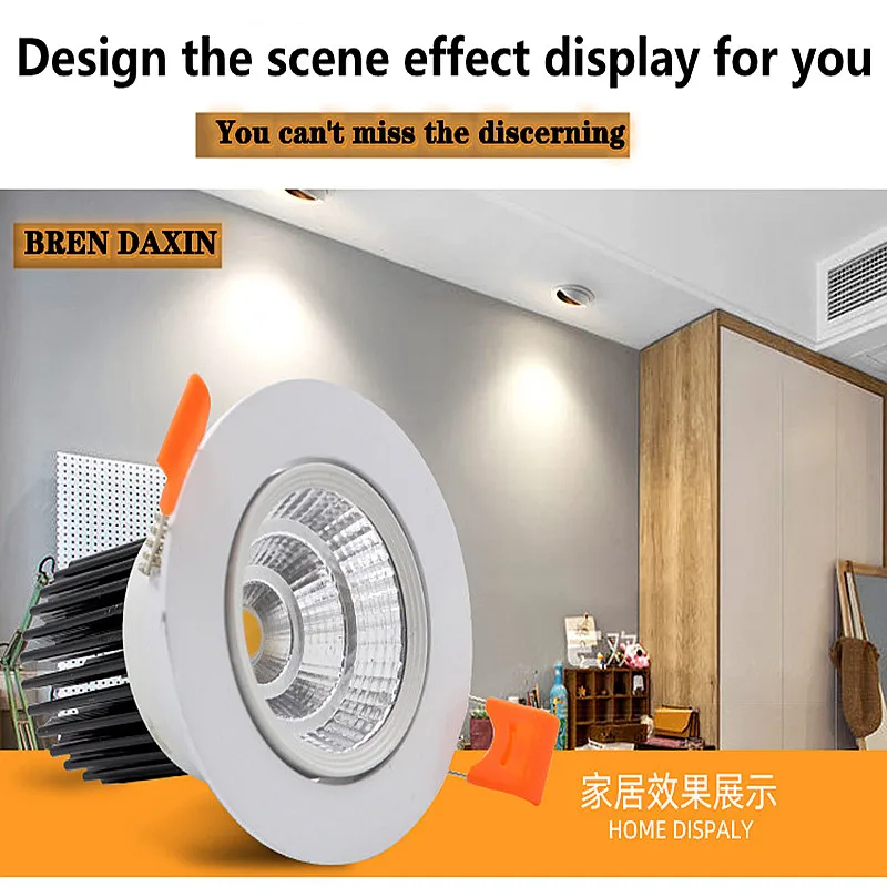 recessed ceiling spotlights Dimmable Living room bedroom dining room spot light Led Downlight Light Ceiling Spot 3w 5w 7w 9w 12w 15w 18w AC85-230V Recessed outdoor downlights