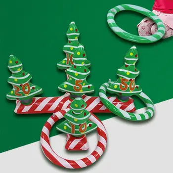 

Inflatable Ring Toss Game Christmas Tree Throwing Toys With 4 Plastic Ring Toss K92D