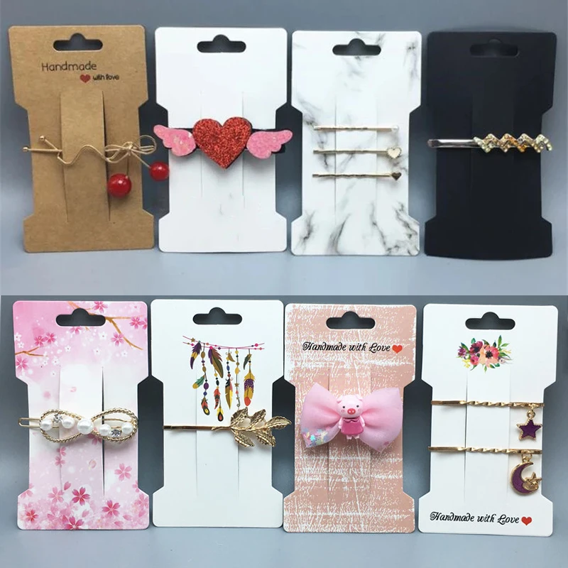 50pcsMultistyleKraftPaperCardHairAccessoriesCardHandmade